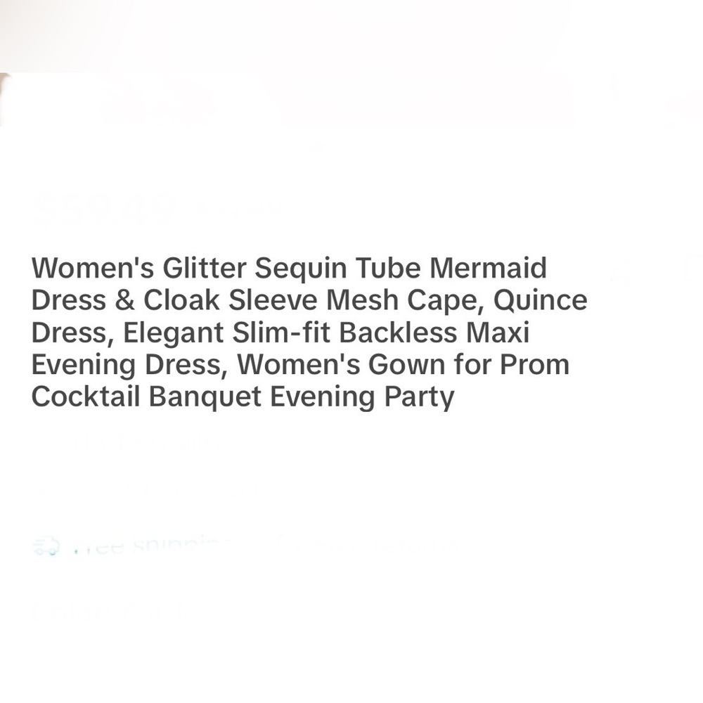 Glitter Sequin Tube Mermaid Dress & Cloak Sleeve Mesh Cape - Picture 8 of 11